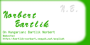 norbert bartlik business card